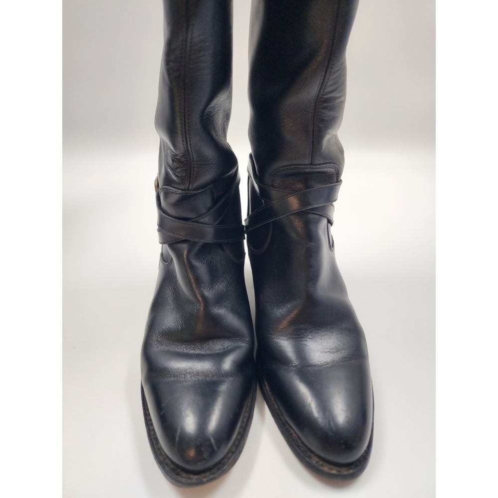 Frye Phillip Harness Tall Black Leather Boots Womens 8M Spain 77713 F906 - Picture 2 of 10